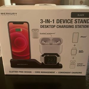 Three-in- One Device Stand Desktop Charging Station